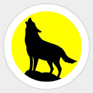 Wolf Howling at the Moon Sticker
